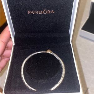 Pandora - 14k gold Two Tone Snake Chain Bracelet